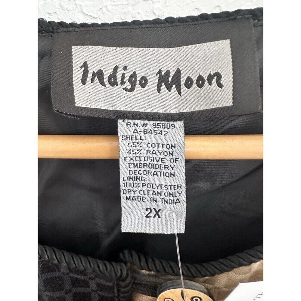 Nwt Indigo Moon Patchwork Applique Jacket 2x Butt… - image 6